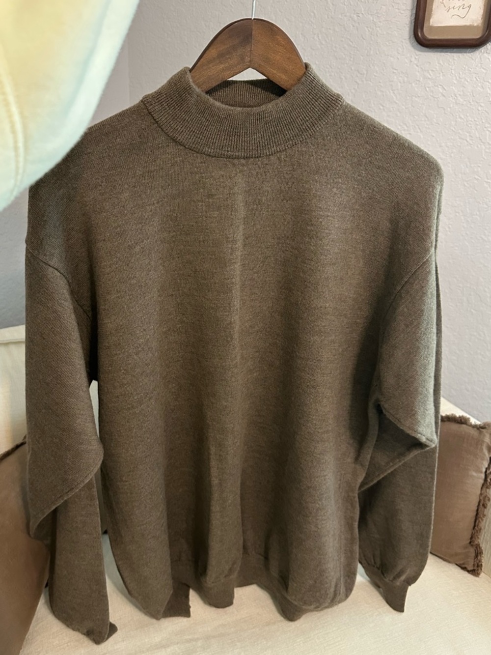 Brandini Men's Brown Mock Neck Sweater